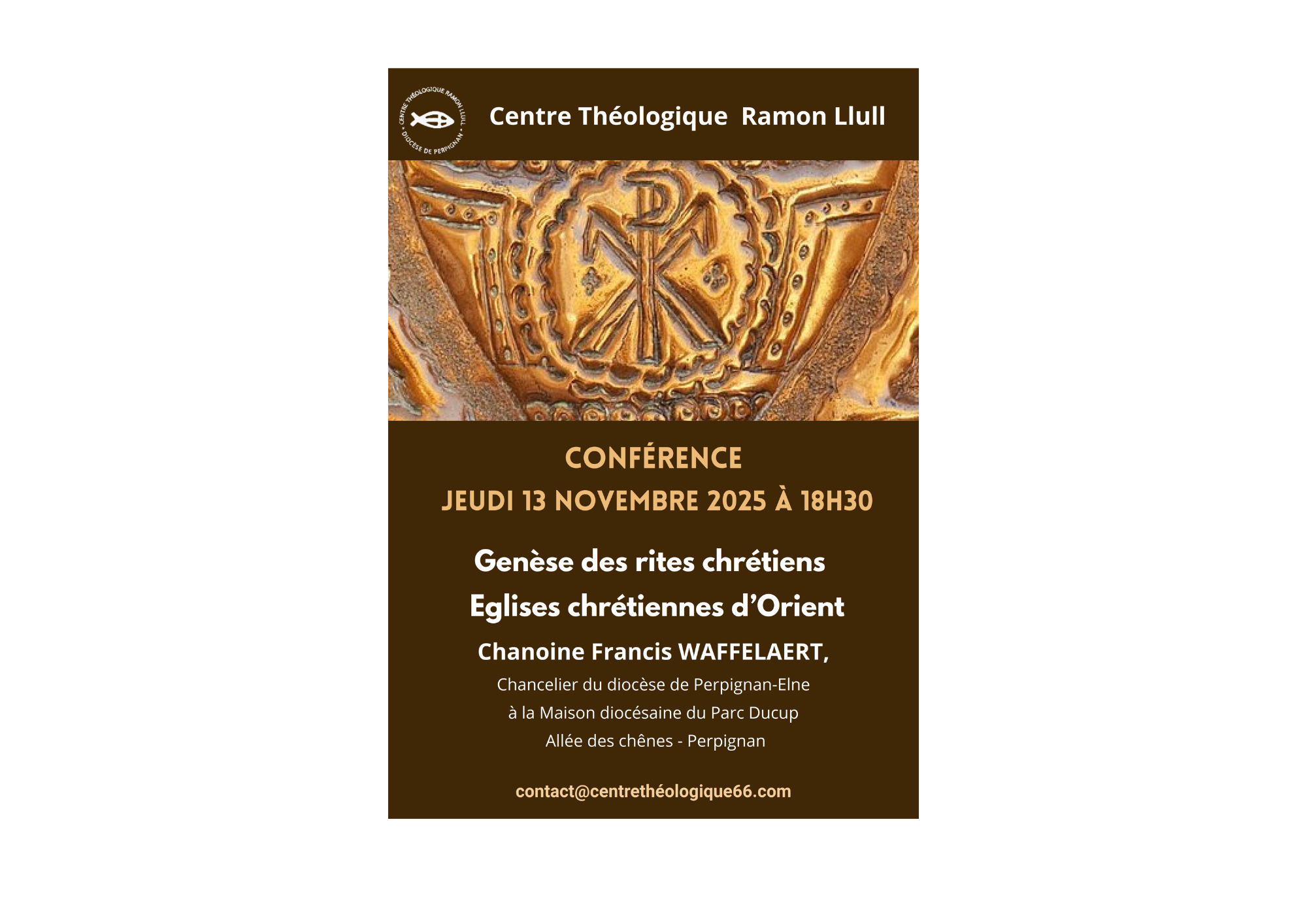 Conférence jeudi 13 novembre par le Centre Théologique Ramon LLull
