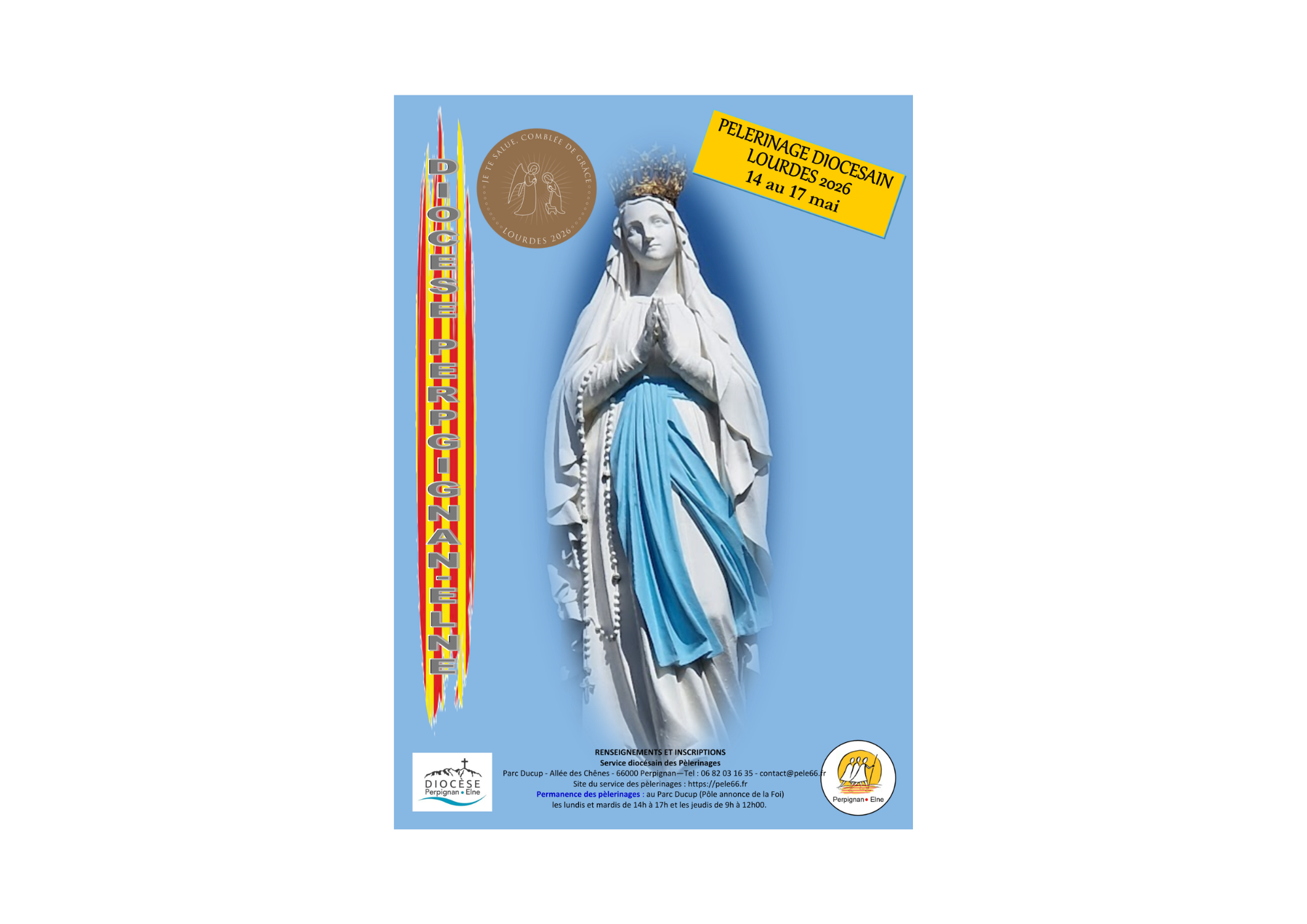 Pèlerinage du diocèse de Perpignan à Lourdes : du 14 au 17 mai 2026